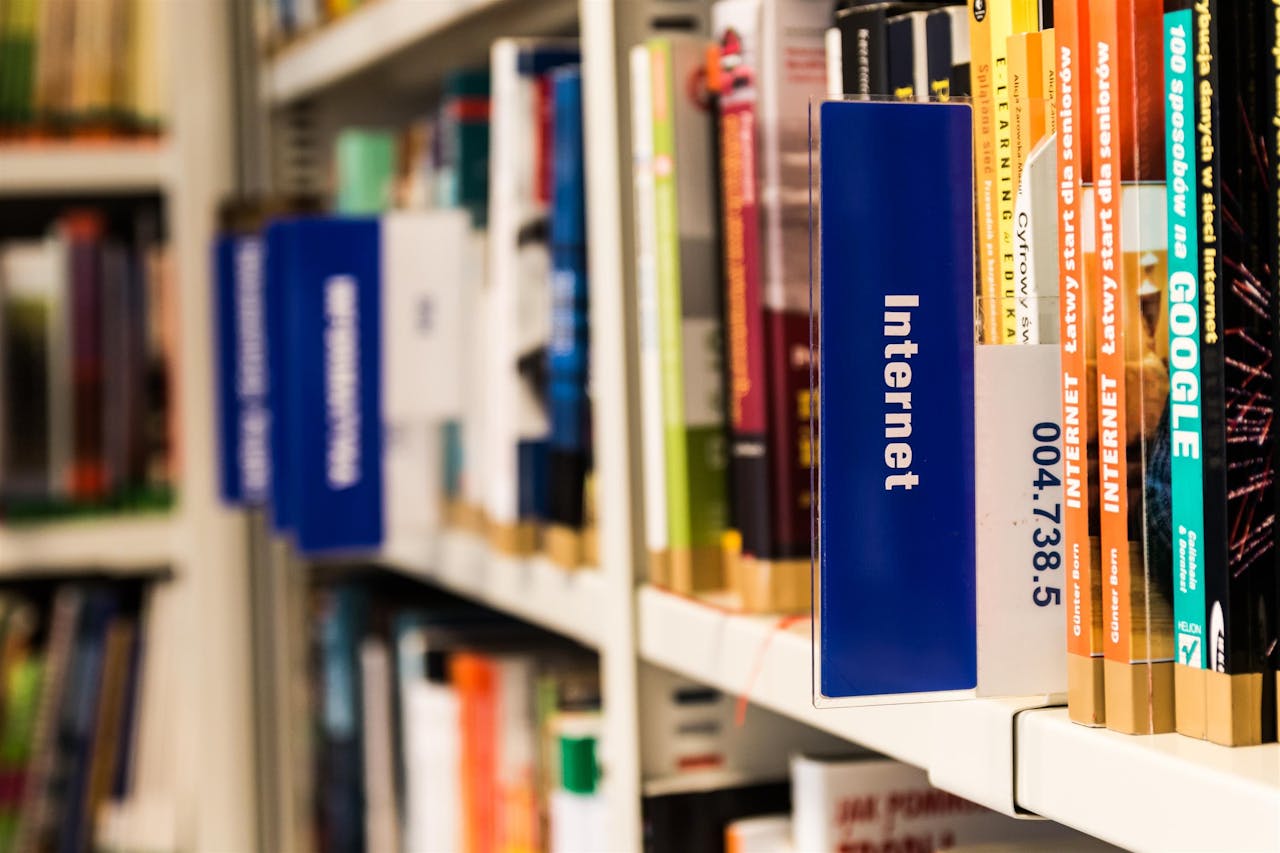 Books on Shelf in Library